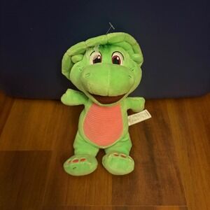 Barney baby bop Dinosaur Plush Toy Green Pink Ribbed Belly Fisher‎ Price 2024